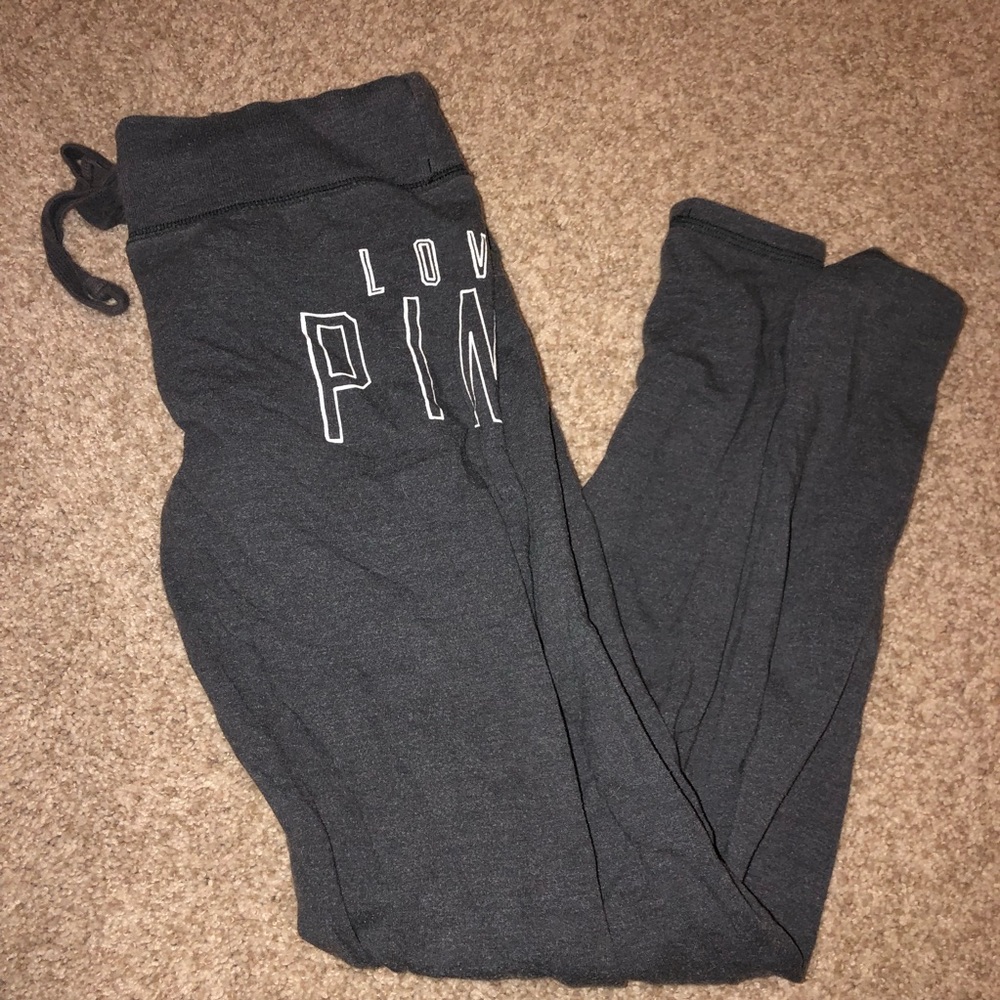 PINK gray skinny ankle jogger leggings